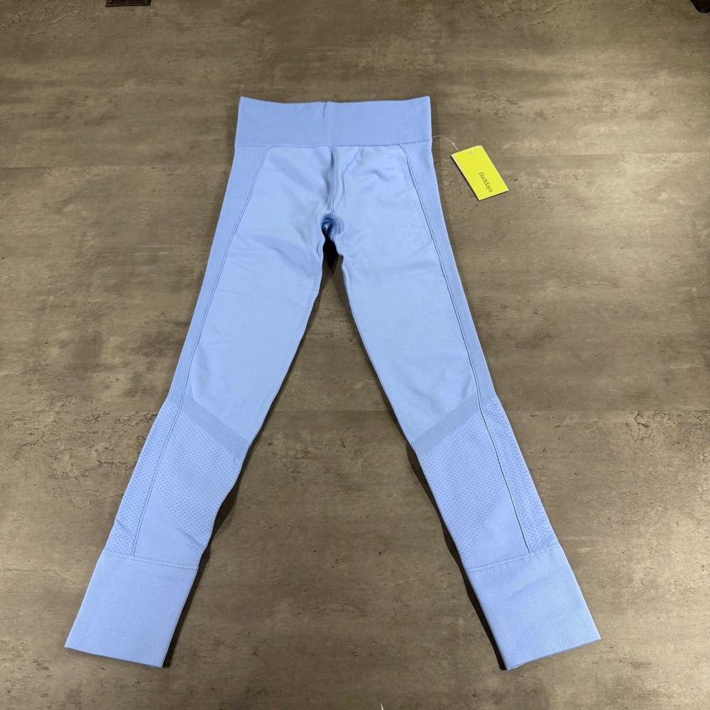 Halfdays Sophia Leggings Womens Small Forget Me Not Light Blue Seamless NEW $95